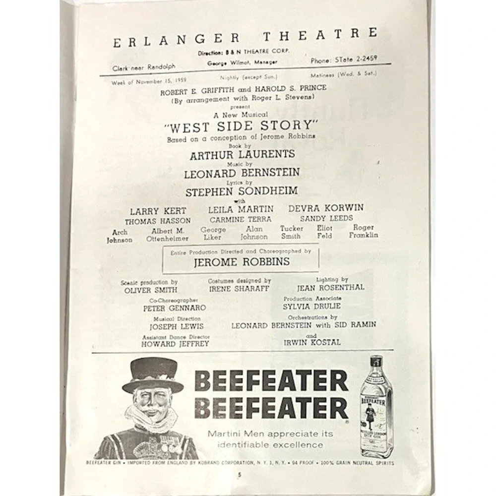 Lot of 4 Vintage 1950's Chicago Stagebill   